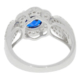 Sterling Silver Semi Mount Ring Setting RD 7x7mm W/ White Topaz White - Syzjewelry